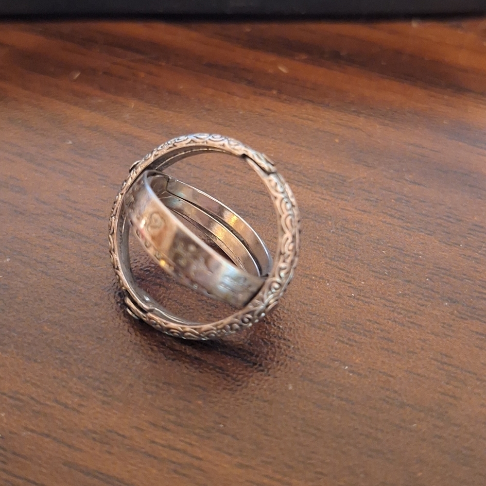 Rare 4 Interlocking Ring Set Size 5 Vintage Love Forever Signatures Inscribed - Picture 6 of 13